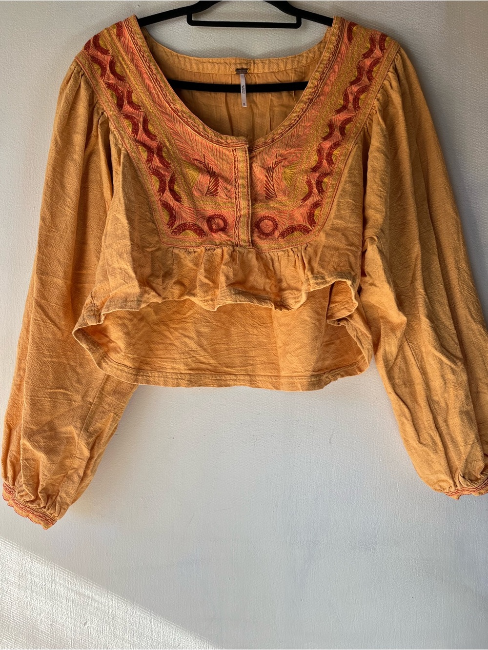Free People Embroidered top 
Size Medium